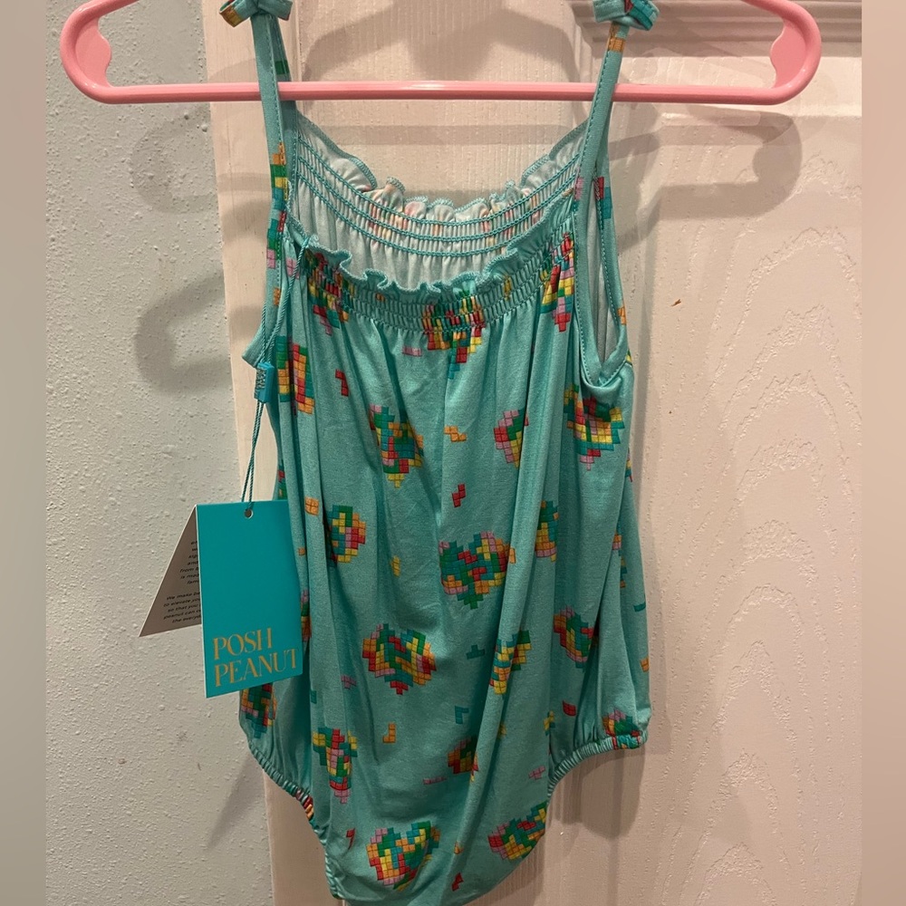 Posh peanut 12-18 month bubble romper Pixel Hearts